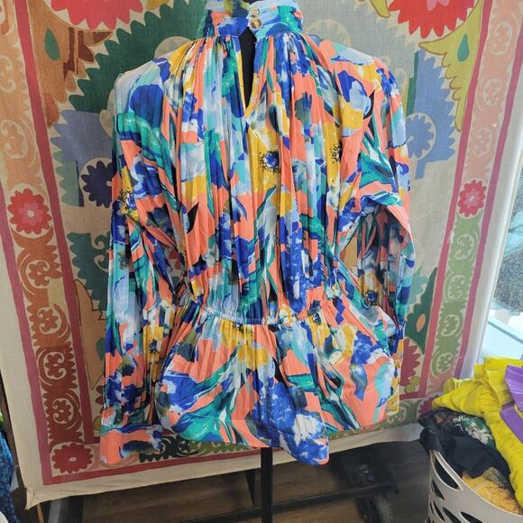 Beulah Blouse Small Colorful Designer Reg 295 - Picture 5 of 7